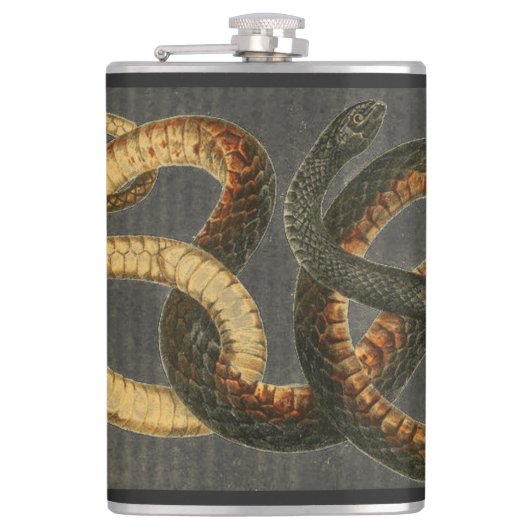 De Coachwhip Snake Flask Heupfles (Voorkant)