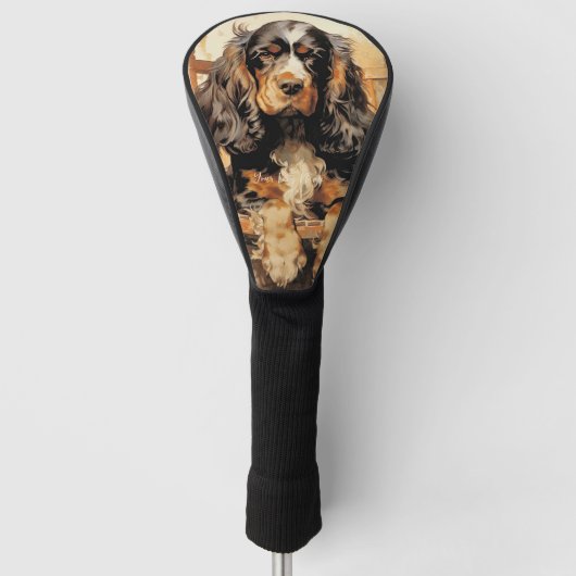 De Cocker Spaniël Hond 001 - Odessa Leyendecker Golfheadcover (Voorkant)