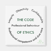 De "code van Ethiek - 5 Fundamentele Principes " Magneet (Voorkant)