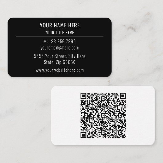 De code van QR van de douane en het Visitekaartje (Voorkant / Achterkant)