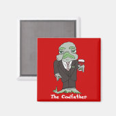 De Codfather Cartoon Vis Magnet Godfather Magneet (Voorkant / Achterkant)