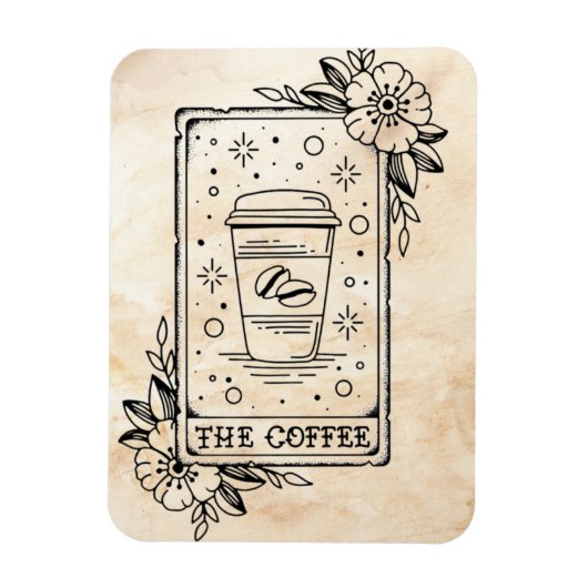 De Coffee Tarot Kaart Magneet (Verticaal)