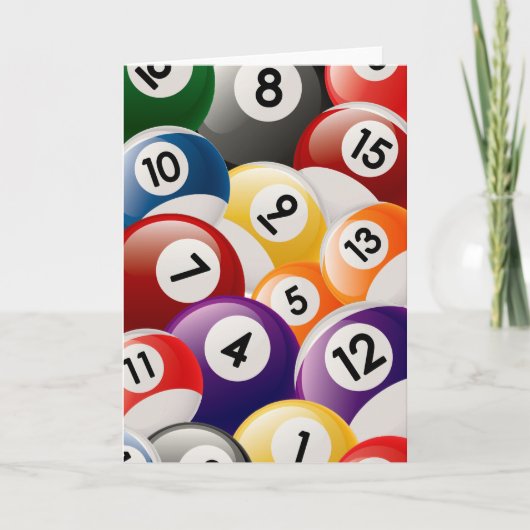 DE COLLAGE VAN DE BALLEN VAN HET BILJART KAART (Voorkant)