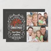 De Collage van de Foto van het Bord van Kerstmis Feestdagenkaart (Voorkant / Achterkant)