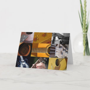 De Collage van de Foto's van de gitaar Kaart