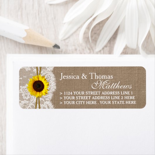 De Collecties van de Rustic Sunflower Wedding Etiket (Insitu)