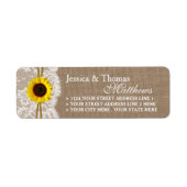 De Collecties van de Rustic Sunflower Wedding Etiket (Voorkant)
