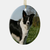 De Collie van de grens Keramisch Ornament (Rechts)