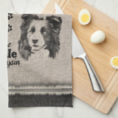 De Collie van de grens kunst wanneer alles ontbree Theedoek (Quarter Fold)