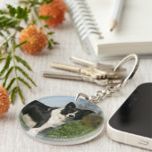 De Collie van de grens Sleutelhanger (Voorkant Rechts)