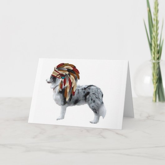 De Collie van Dogs~Original Notecard~Border van Kaart (Voorkant)