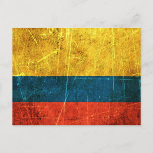 De Colombiaanse vlag van Scratched and Worn Briefkaart