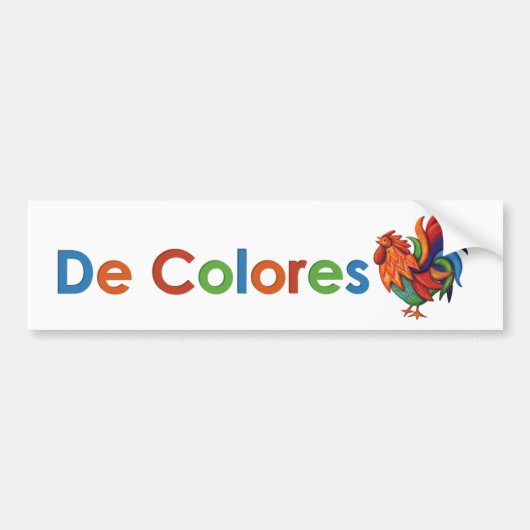 De Colores Rooster Gallo Bumpersticker (Voorkant)