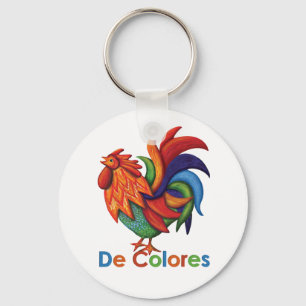 De Colores Rooster Gallo Button Sleutelhanger