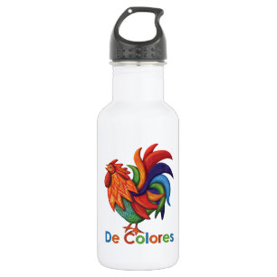 De Colores Rooster Gallo Water Fles (18 oz)