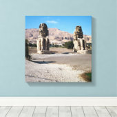 De Colossi van Memnon, beelden van Amenhotep Canvas Afdruk (Insitu (Houten vloer))