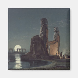 De Colossi van Memnon, Thebes, een van de 24 illus Magneet