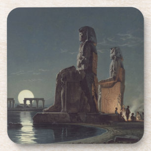 De Colossi van Memnon, Thebes, een van de 24 illus Onderzetter