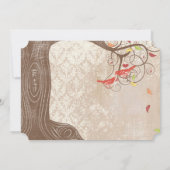 De Colour Boom van de val op de  Damask bruiloft n Kaart (Achterkant)