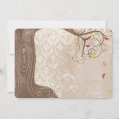 De Colour Boom van de val op de Damask bruiloft n Kaart (Achterkant)