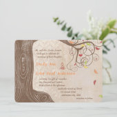 De Colour Boom van de val op de Damask bruiloft n Kaart (Staand voorkant)