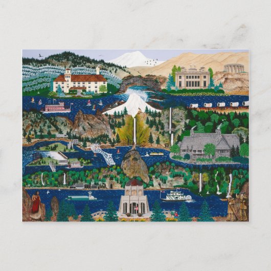 De Columbia River Gorge vieren Briefkaart (Voorkant)