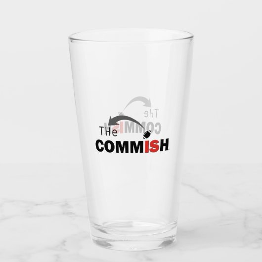 De Commish 16 oz Pint Bierglas Glas (Voorkant)