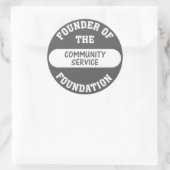 De communautaire dienst begint met mij als stichti ronde sticker (Tas)