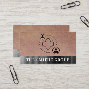 De Communicatie van het netwerk Pictogram Metallic Visitekaartje