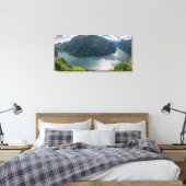 De complete Geirangerfjord in panorama canvas (Insitu (Slaapkamer))