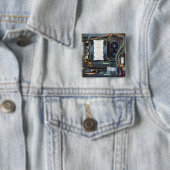 De computerapparatuur vierkante button 5,1 cm (In situ)