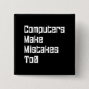 De computers maken fouten aan Button0 Vierkante Button 5,1 Cm