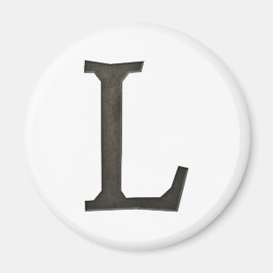 De concrete Brief L van het Monogram Magneet