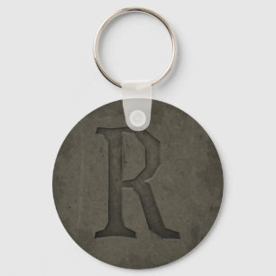 De concrete Brief R van het Monogram Sleutelhanger
