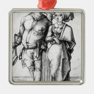 De Cook en zijn vrouw Metalen Ornament