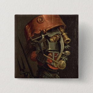 De Cook (olie op het paneel) Vierkante Button 5,1 Cm