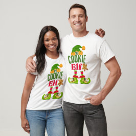 De Cookie Elf Funny Christmas Unisex Katoen T-shir T-shirt