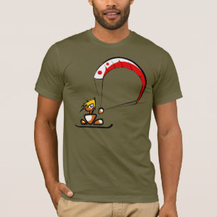 De coole kitesurfing cartoon t-shirt