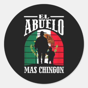 De Coole Opa Funny Mexico Mexicaanse Opa Ronde Sticker