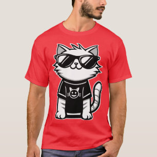 De coolste kat ter wereld met een rode zonnebril t-shirt
