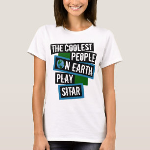 De coolste mensen op aarde spelen sitar t-shirt