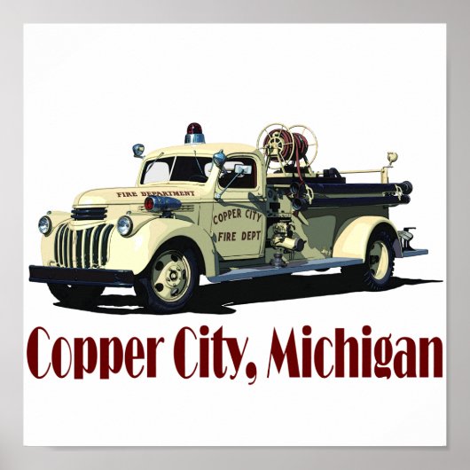 De Copper City brandweerwagen Poster (Voorkant)