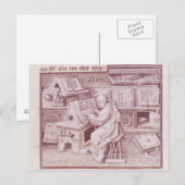 De copyist Jean Mielot Briefkaart (Voorkant / Achterkant)