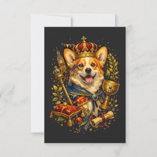 De Corgi Koning Bedankkaart (Voorkant)