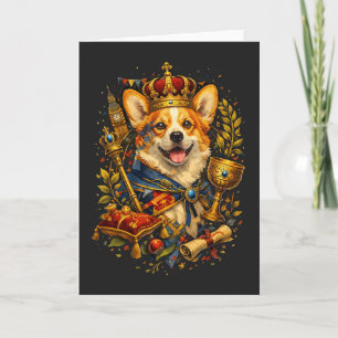 De Corgi Koning Feestdagen Kaart