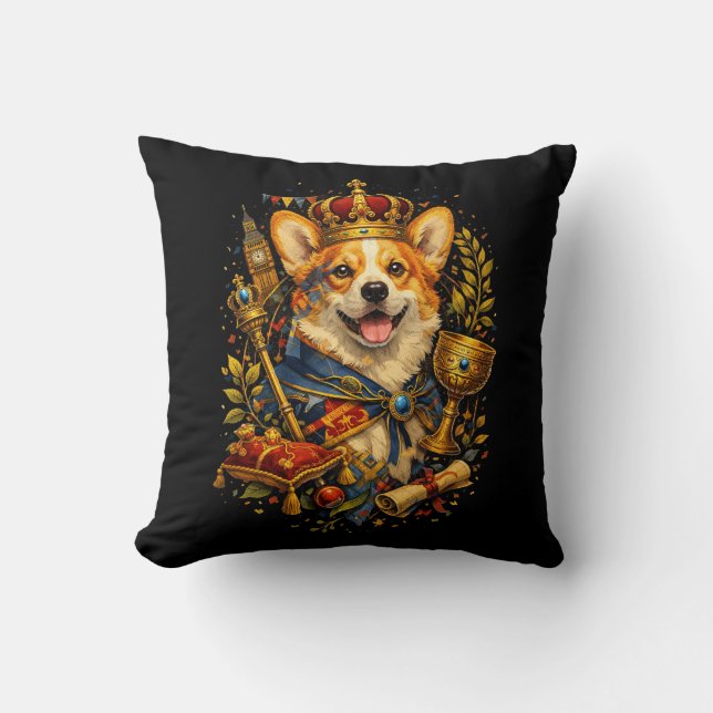 De Corgi Koning Kussen (Voorkant)