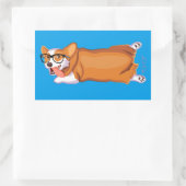 De Corgi Sploot Rechthoekige Sticker (Tas)