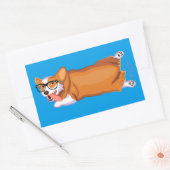 De Corgi Sploot Rechthoekige Sticker (Envelop)