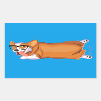 De Corgi Sploot Rechthoekige Sticker