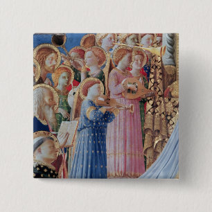 De coronatie van de maagd vierkante button 5,1 cm